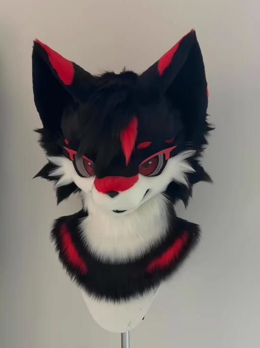 着ぐるみヘッド 狼 NO.356 黒 ブラック 全頭ヘッド ケモノ ファースーツ ぬいぐるみ コスプレ コスチューム kigurumi 一点物