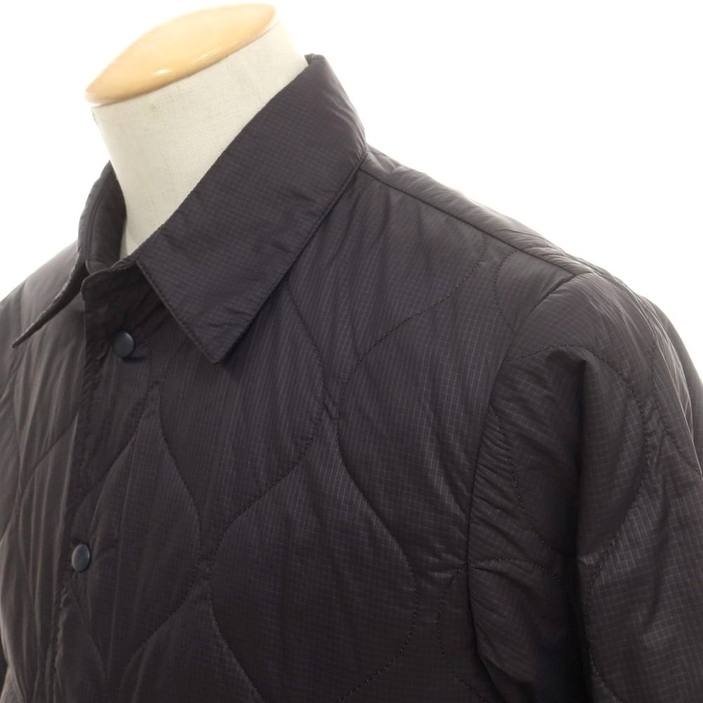 アスペジ ASPESI リップストップナイロン 中綿 キルティング シャツブルゾン ブラック サイズS メンズ