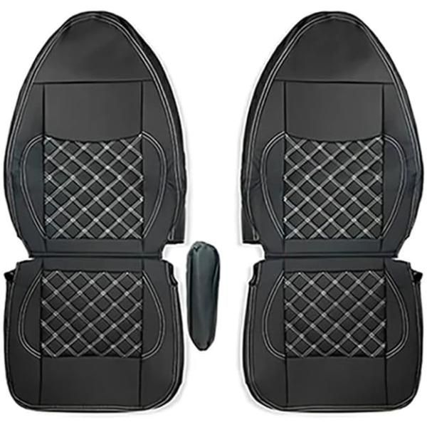 ベストワンファイター 2シートカバー ブラック レザー 内装 保護 トラック用品 ブルーステッチ 運転席のみ