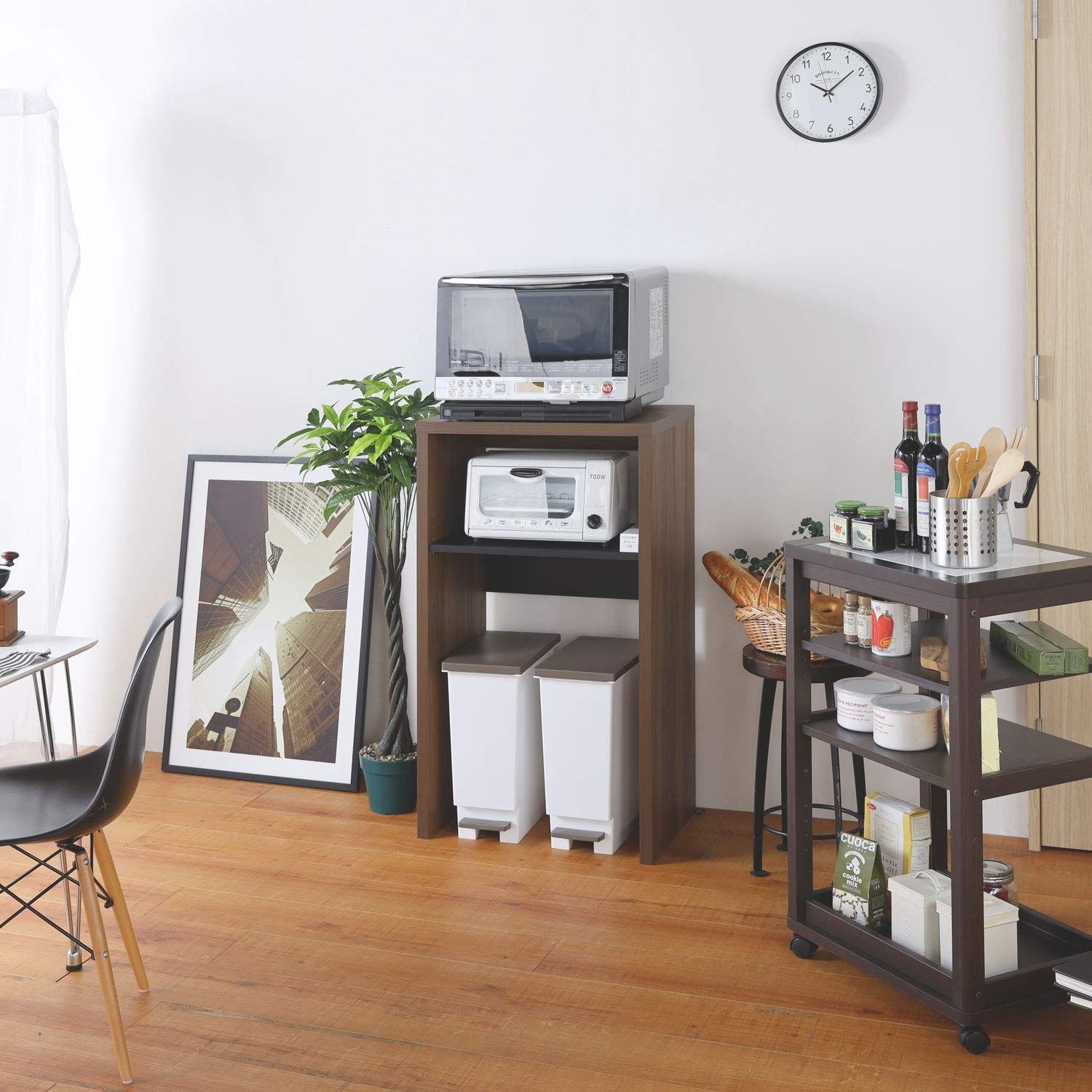 白井産業 レンジ台 ゴミ箱収納 キッチンラック 天板耐荷重20kgで安心