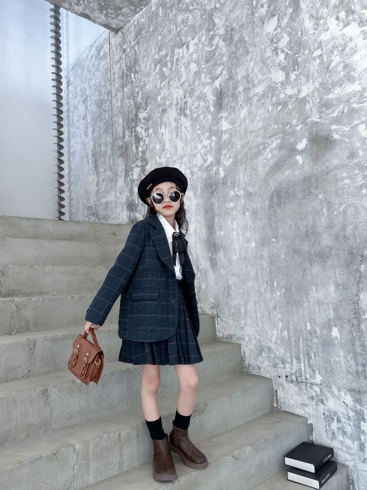 子供服女の子フォーマルスーツ上下セットセットアップジュニアキッズドレスカジュアル YJSO] 女の子 フォーマルセット 3点セット プリーツスカート 卒業式