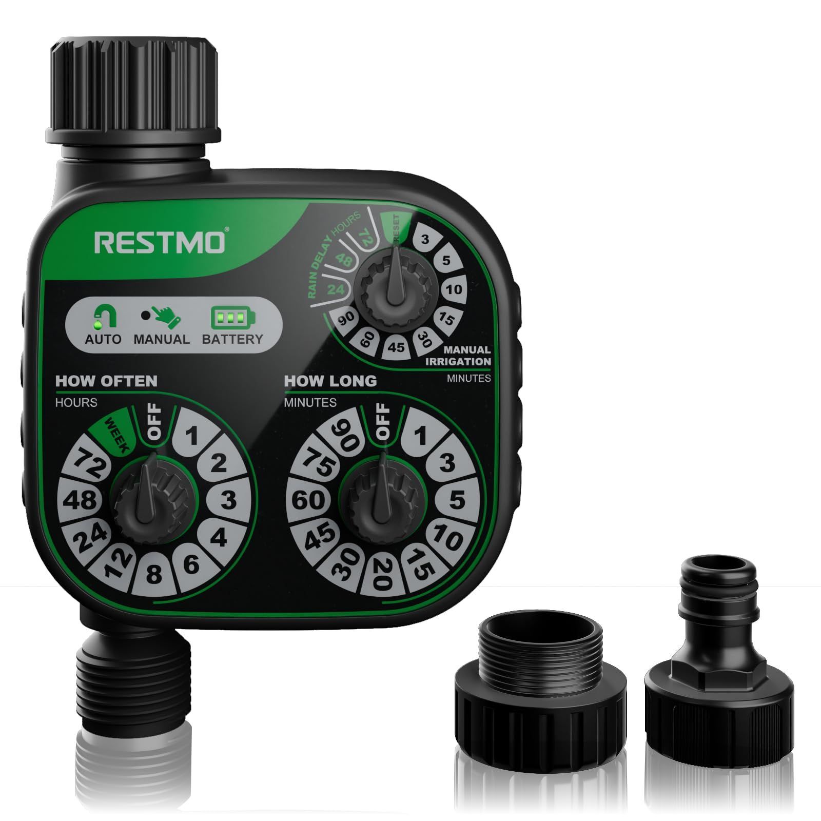 Amazon.co.jp: RESTMO 三 つ ノブ 散水タイマー、手動および雨