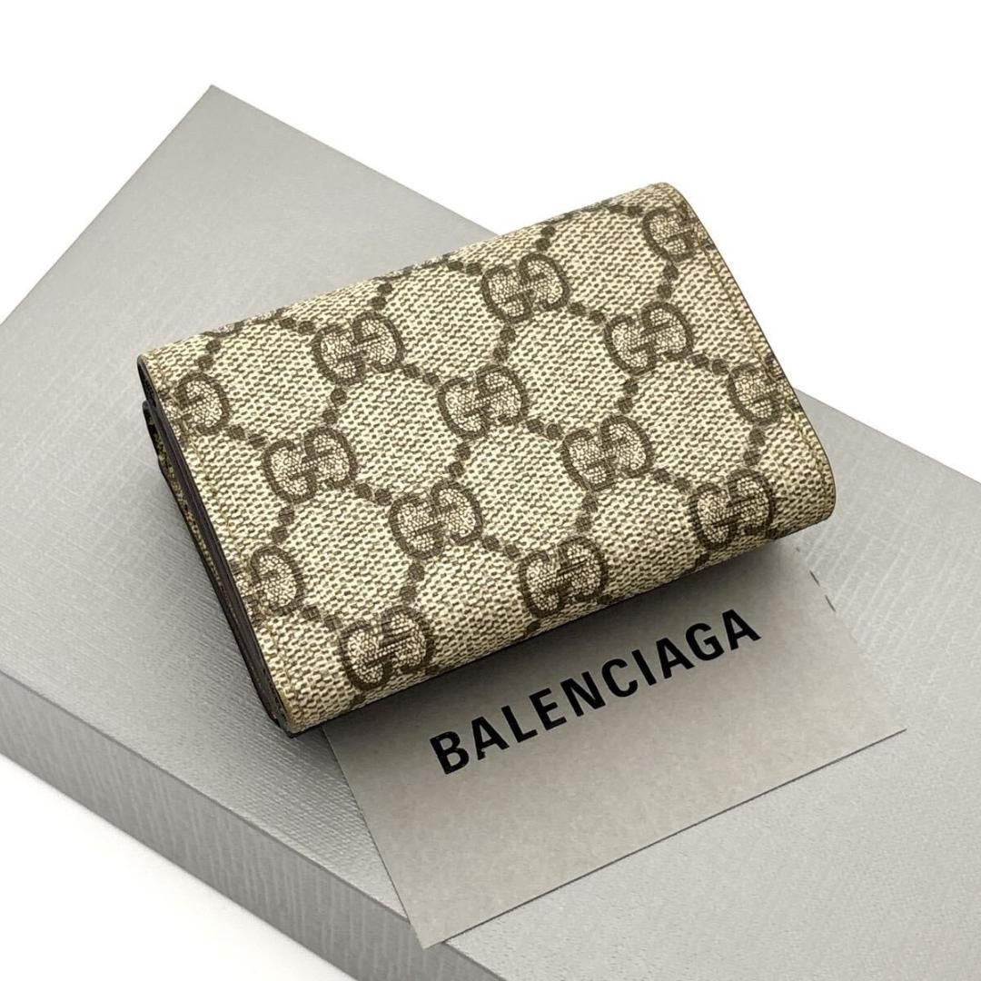 極美品◆バレンシアガ グッチ 三つ折り財布 ハッカープロジェクト GGロゴ 極美品◇バレンシアガ グッチ 三つ折り財布 ハッカープロジェクト GG