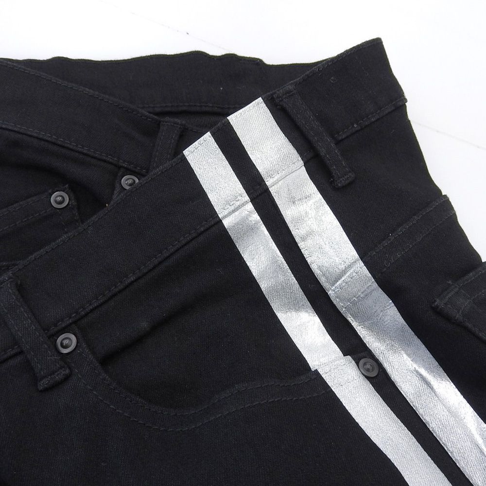 GalaabenD ガラアーベント ダブルサイドライン スキニーパンツ ボトムス レディース ブラック 黒 III III DECORATOM_COM_BR