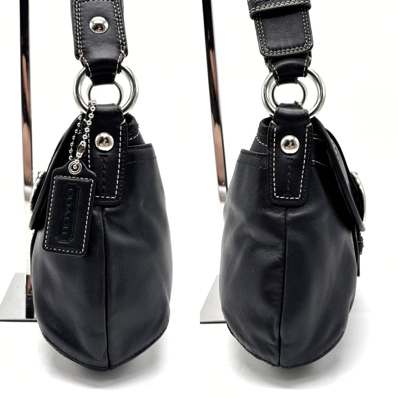 コーチ　チャーム　スエード　ネイビー　ソーホー　キーホルダー　ホーボー 小物入れ コーチ チャーム スエード ネイビー ソーホー キーホルダー ホーボー