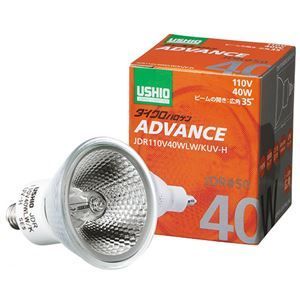 （まとめ） ウシオライティング ダイクロハロゲンアドバンス 40W 広角 E11口金 ミラー付 JDR110V40WLW／KUV-H 1個 
