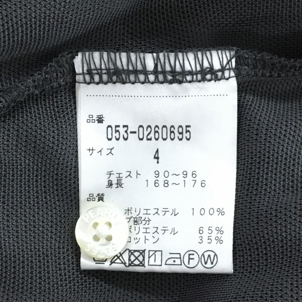 美品】パーリーゲイツ 半袖ポロシャツ 黒×グレー チェック