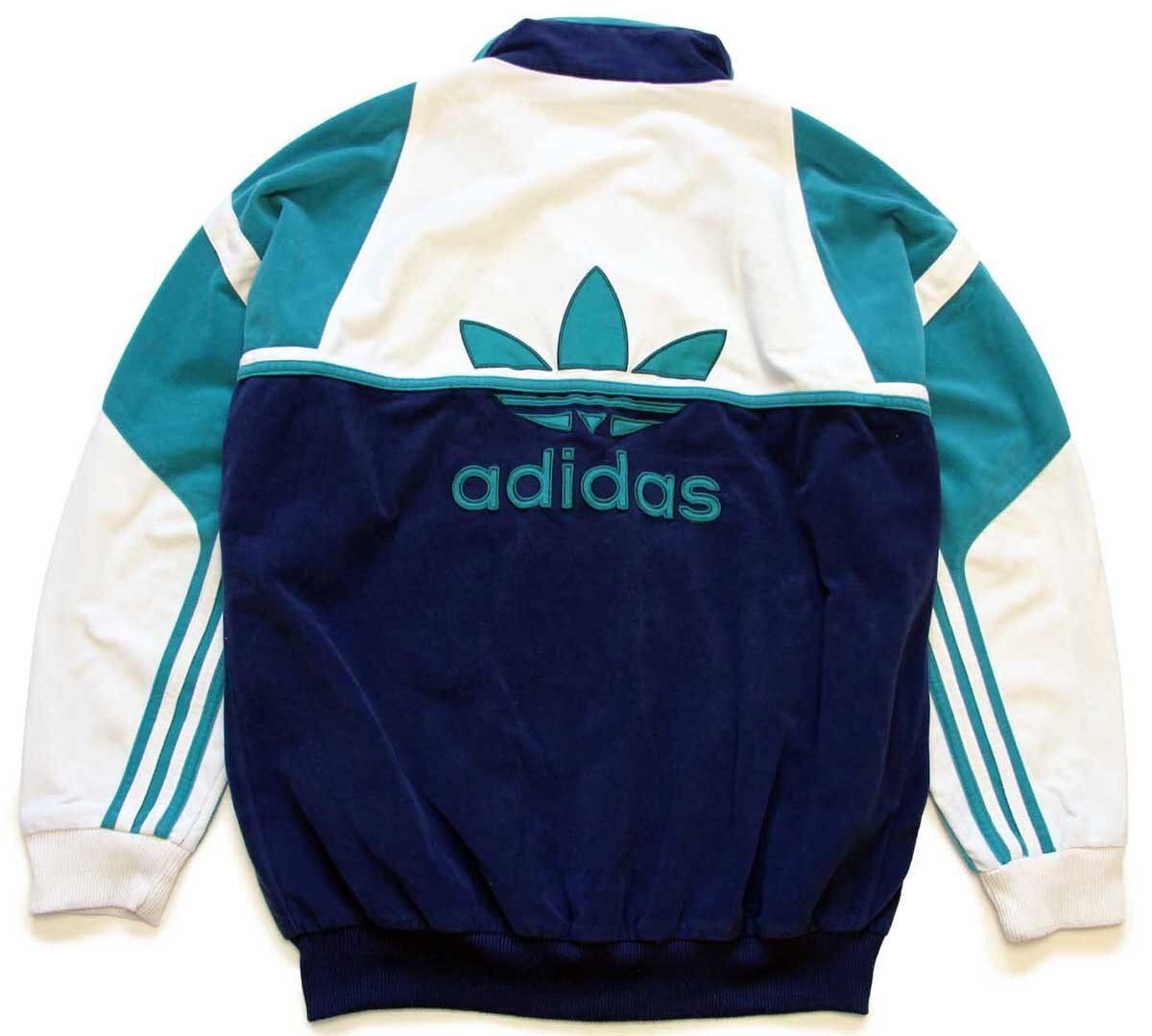 90s adidasアディダス トレフォイル マルチカラー 切り替え ハイネック 