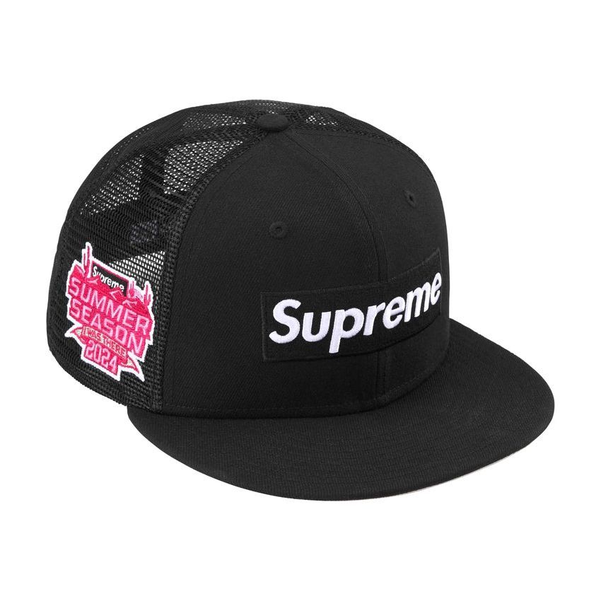 24SS Supreme Box Logo Mesh Back New Era Black ( シュプリーム ボックスロゴ メッシュ バック ニューエラ  キャップ ブラック 黒 ) - メルカリ