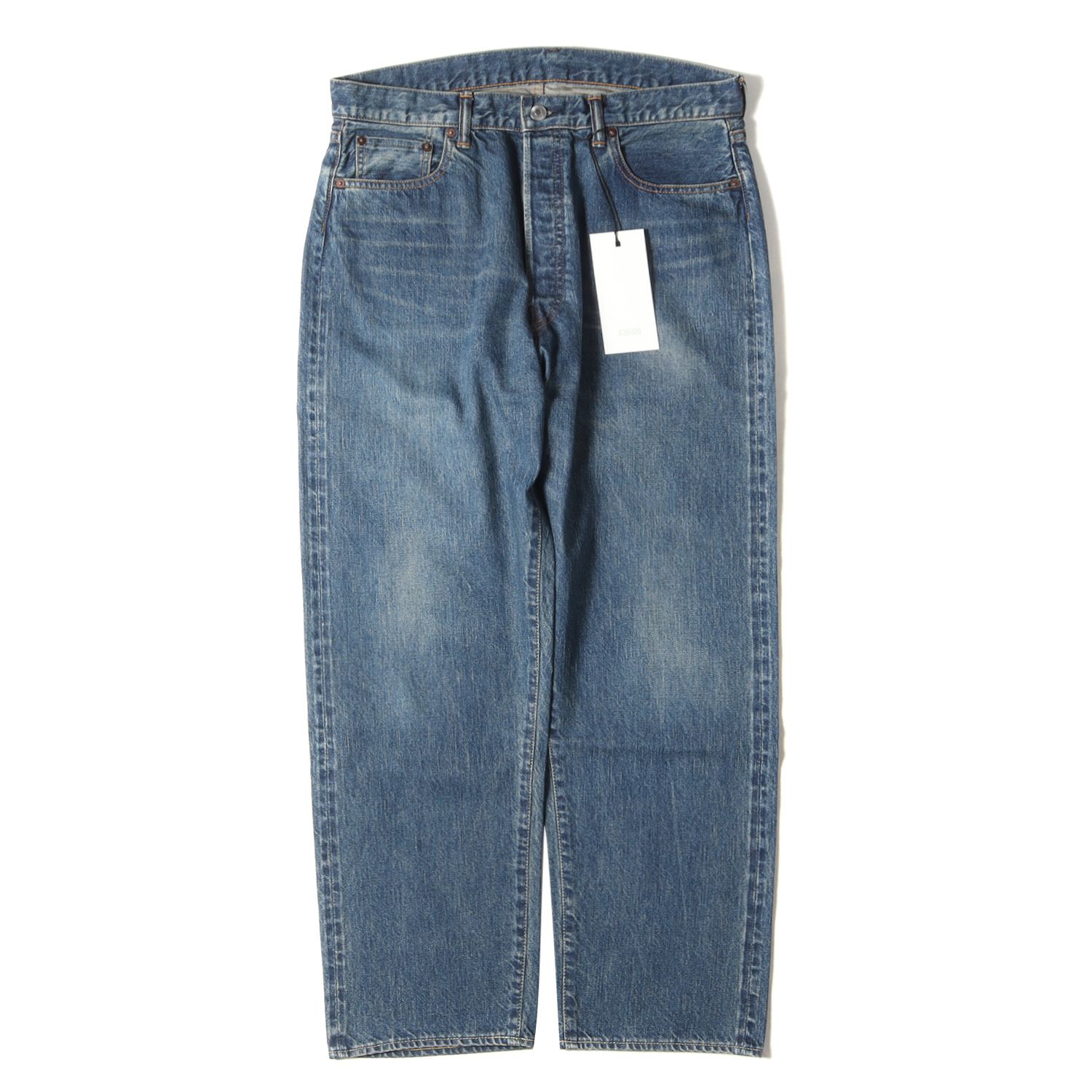 新品同様 A.PRESSE アプレッセ パンツ サイズ:32 24SS ウォッシュド ワイド デニムパンツ Washed Denim Wide  Pants 24SAP-04-06H インディゴ ブルー ボトムス ジーンズ ジーパン 日本製【メンズ】