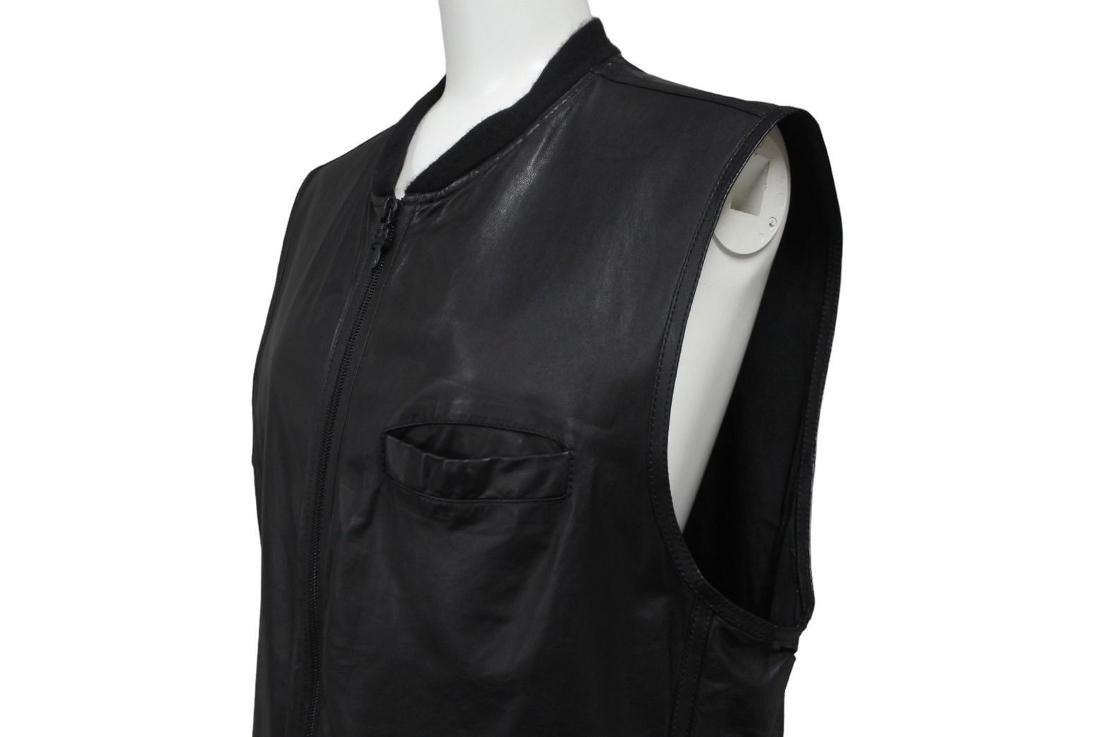 Chrome Hearts - CHROME HEARTS クロムハーツ レザーパパベスト CHクロスパッチ サイズM ブラック シルバー925 牛革 ダガージップ 美品 中古 64294 CHROME HEARTS クロムハーツ（原本無） 国内正規 PAPA VEST