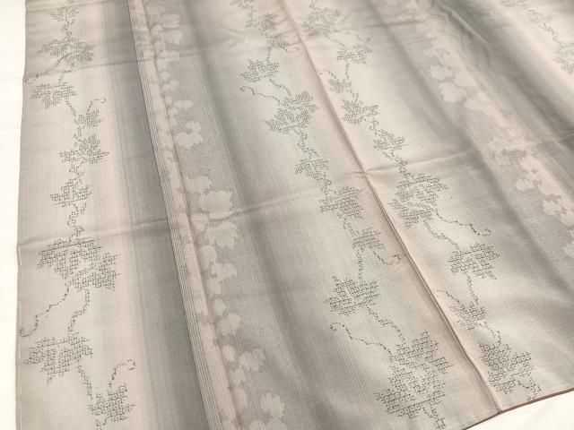 平和屋着物○結城紬 飛び亀甲柄 蔦の葉間道 正絹 逸品 未使用