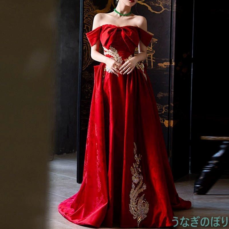 カラードレス 演奏会 安い ロングドレス コンサート パーティードレス 発表会 ウェディングカラードレス 二次会 プリンセス 結婚式 ステージ衣装 大きいサイズ