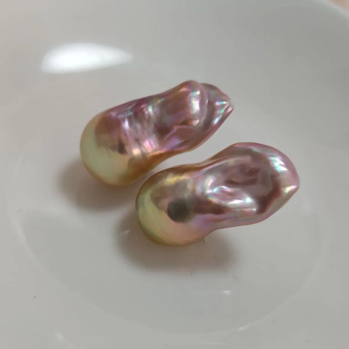 超美品✨ 本真珠 淡水オイスターバロックパール ルース 1ペア ピンク 
