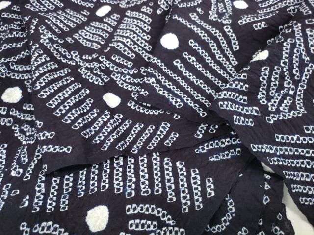 平和屋本店□極上 夏物 浴衣 有松鳴海絞り 反物 着尺 流水地紙散らし