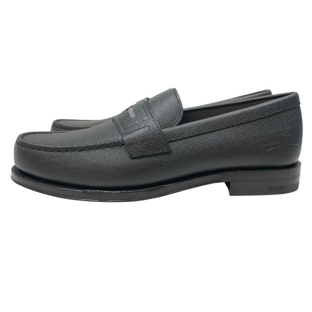 ルイヴィトン LFA 0169 ソルボンヌライン レザー ローファー ドレスシューズ ロゴ ブラック LOUIS VUITTON サイズ 6 約25 cm