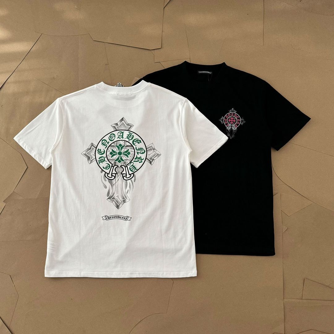 chrome hearts クロムハーツ Tシャツ 半袖 Tシャツ   半袖シャツ プリント メンズ テーパード トップス  カジュアルオーバーサイズ 大きいサイズ トップス シンプル 男女兼用  レディース カジュアルS-XXL