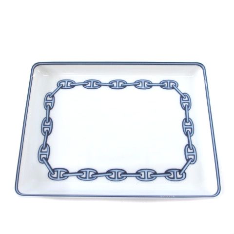 エルメス HERMES シェーヌダンクル スクエア ミニプレート 皿 食器