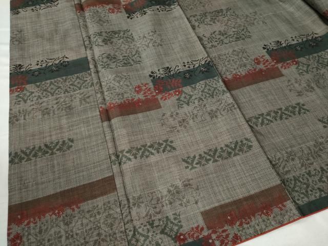 平和屋着物○本場大島紬 9マルキ 短冊吉祥草花文 正絹 逸品 CAAW7207yc