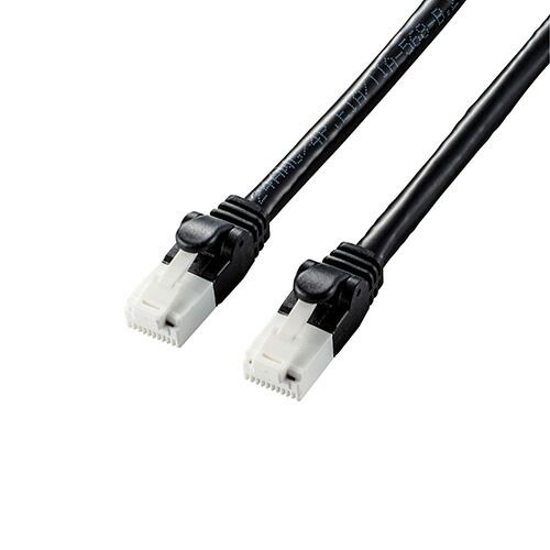 5個セット エレコム LANケーブル|CAT6A|爪折れ防止|10m|ブラック LD-GPAT|BK100X5