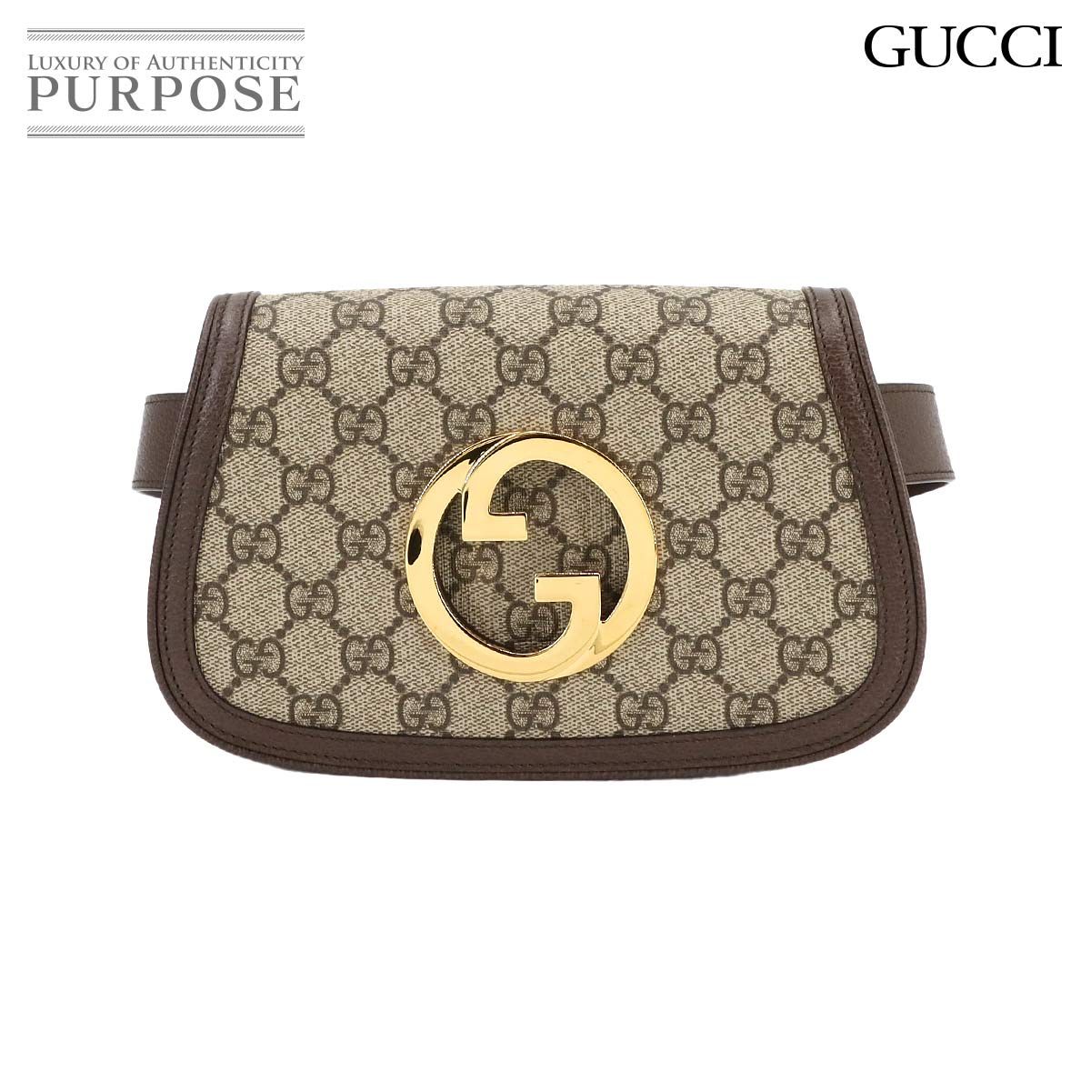 グッチ GUCCI ブロンディ GGスプリーム ベルト バッグ ウエスト ポーチ レザー ベージュ ブラウン 703807 90298019