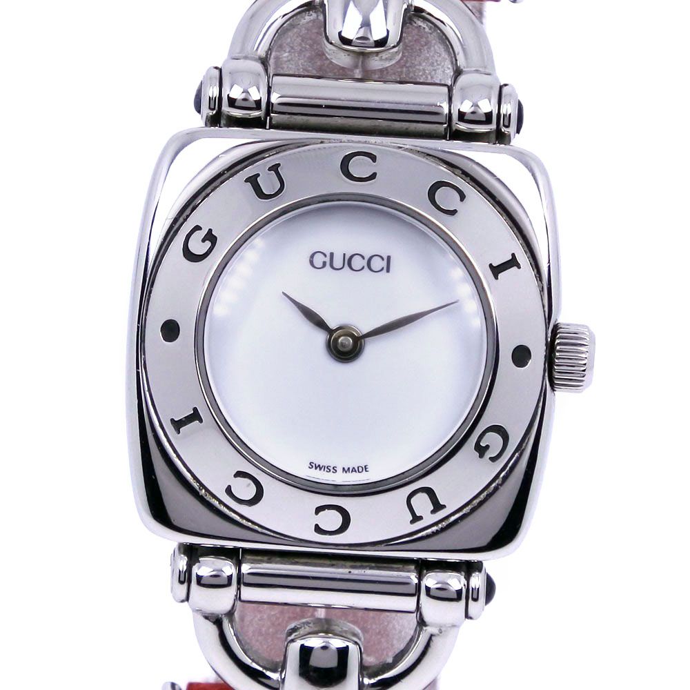 GUCCI グッチ ホースビット 6300L ステンレススチール×レザー GUCCI】グッチ ホースビット 6300L ステンレススチール×レザー