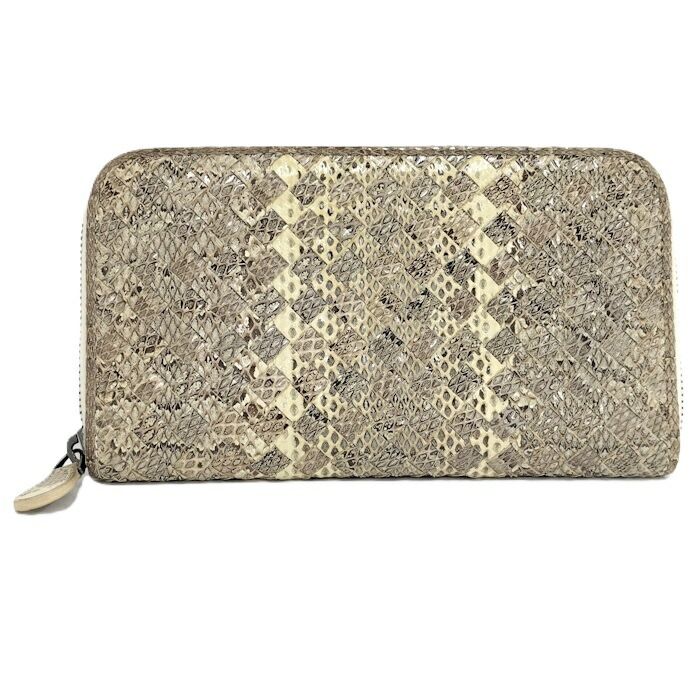 ミ*ー様 BOTTEGA VENETA 編み込みパイソンレザー長財布 BOTTEGA VENETA ボッテガ・ヴェネタ イントレチャート ラウンド