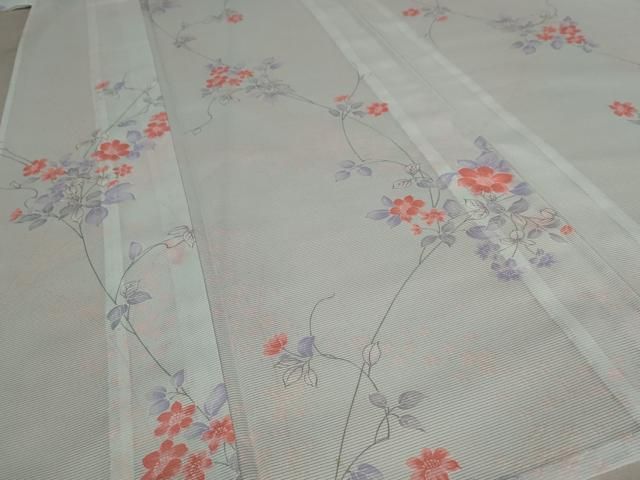 平和屋着物＊夏物 小紋 絽 草花文 洗える着物 AABB8661st