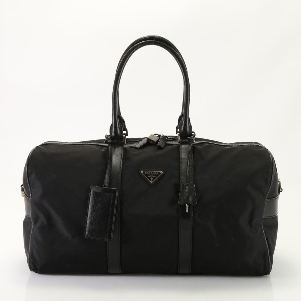 極美品 プラダ テスート ナイロン 三角ロゴ ボストン バッグ