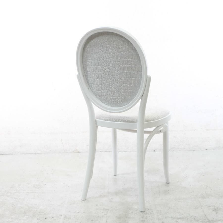 秋田木工 IDC大塚家具 No.701 ダイニングチェア 白 クロコ柄 ブナ材2 秋田木工 IDC大塚家具 No.701 ダイニングチェア 白 クロコ柄 ブナ材