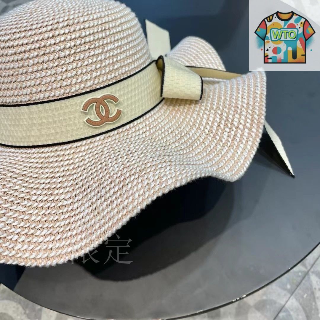 シャネル（Chanel）フリル パールデザイン 大きなつばの