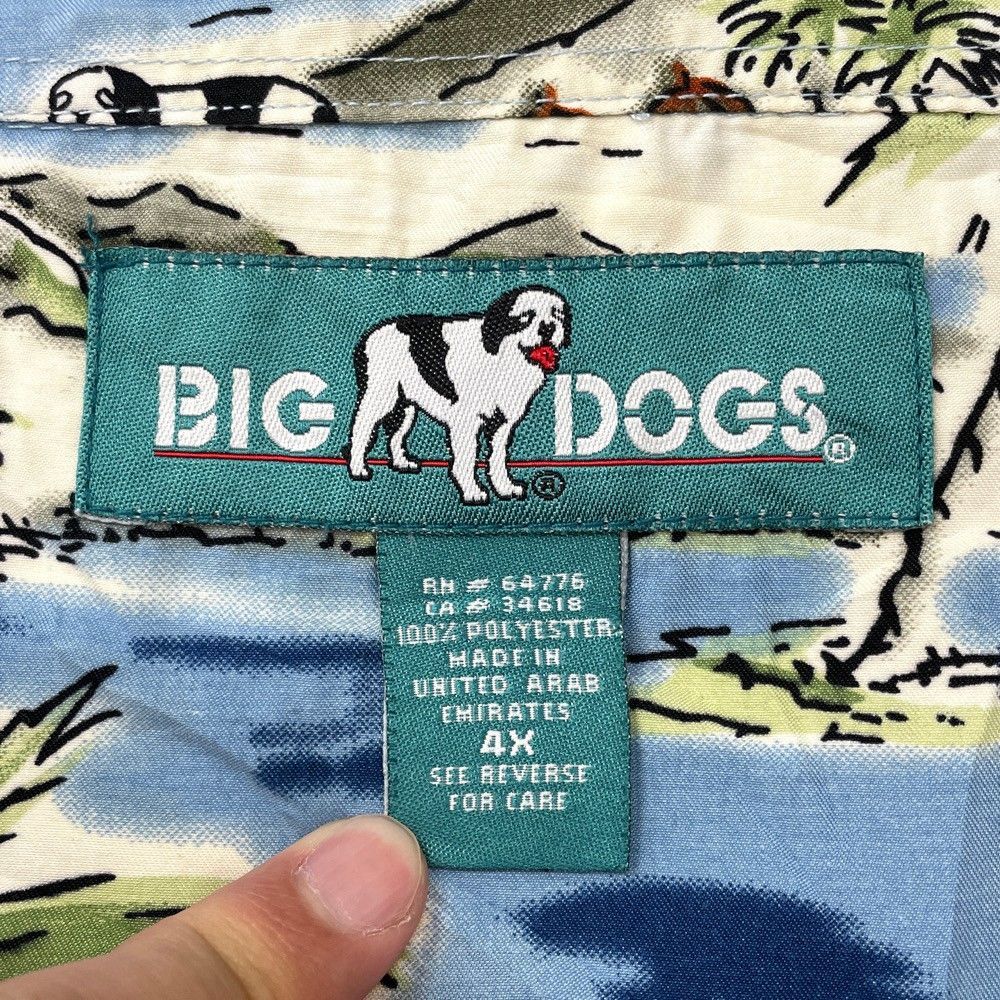 90s〜BIG DOGS 総柄シャツ半袖シャツ 4X