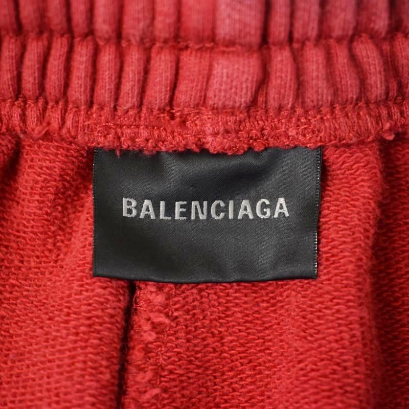 バレンシアガ BALENCIAGA 23SS Skater Baggy Sweatpants スケーター バギー スウェットパンツ イージーパンツ  ダメージ加工 総柄 S 赤 レッド 740028 □GY18 - メルカリ