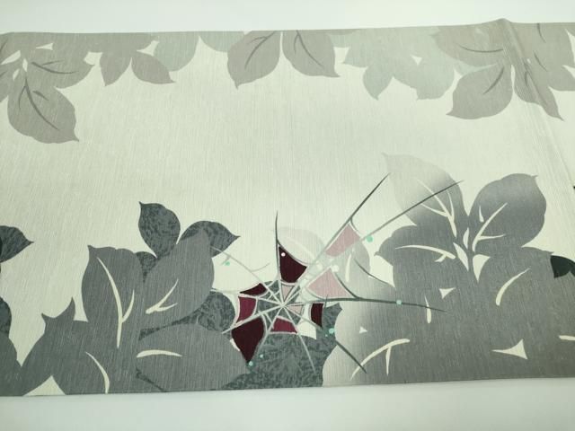 平和屋本店□極上 太鼓柄 京袋帯 蜘蛛の巣 蝶シルエット 逸品