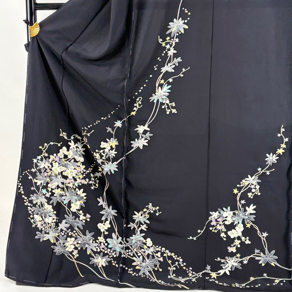 訪問着 身丈181cm 裄丈73cm 未仕立て 仮絵羽 加賀友禅 落款 墨色