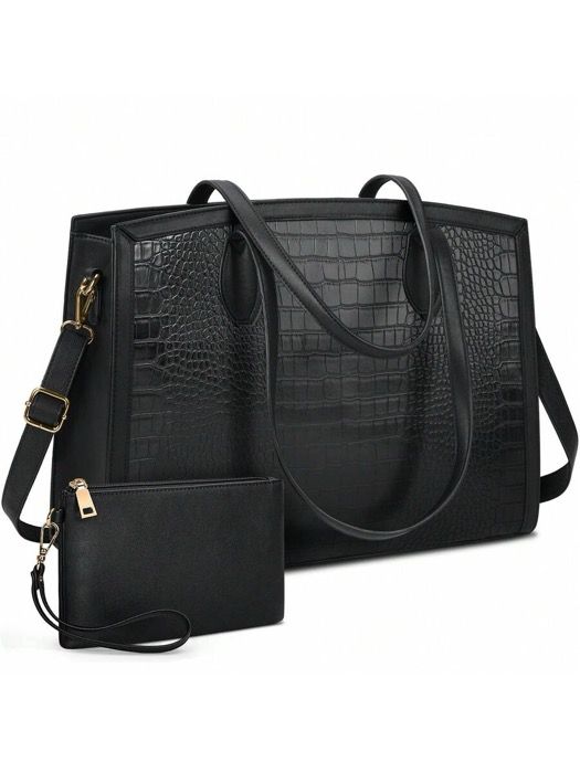 バッグ レディース トートバッグ 15.6インチ ラップトップ用 レディース トートバッグ PUレザー 軽量 女性用 パソコンバッグ オフィス ショルダーバッグ ハンドバッグ 大容量 ワークブリーフケースバッグ 2