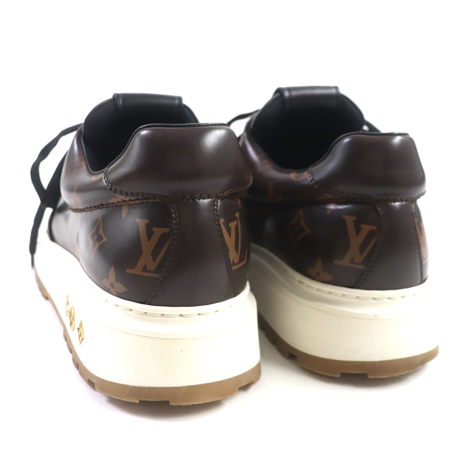 美品▽LOUIS VUITTON ルイヴィトン NBA アビスライン モノグラム レザー スニーカー ダークブラウン ゴールド金具 8 箱・保存袋付き  イタリア製 メンズ - メルカリ