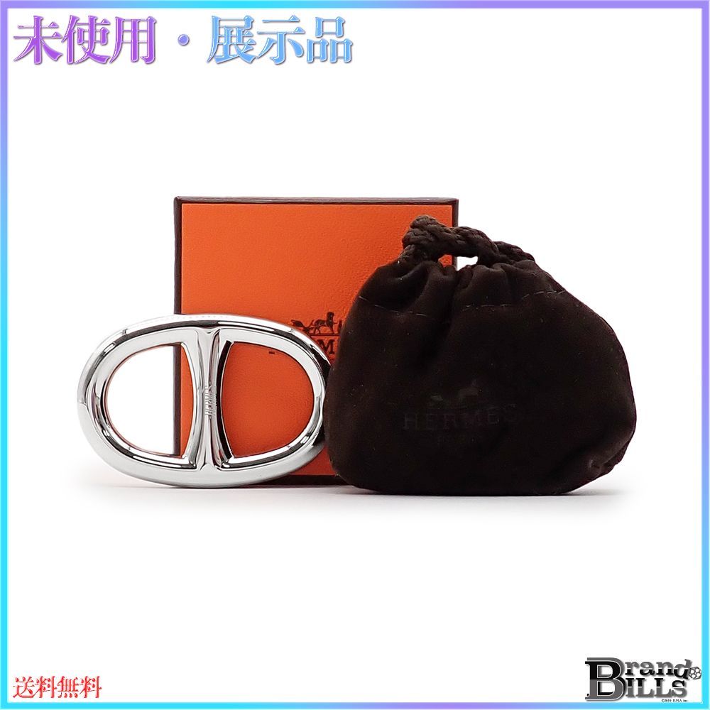 エルメス シェーヌダンクル スカーフリング 90 パラジウム メタル シルバー H601373S