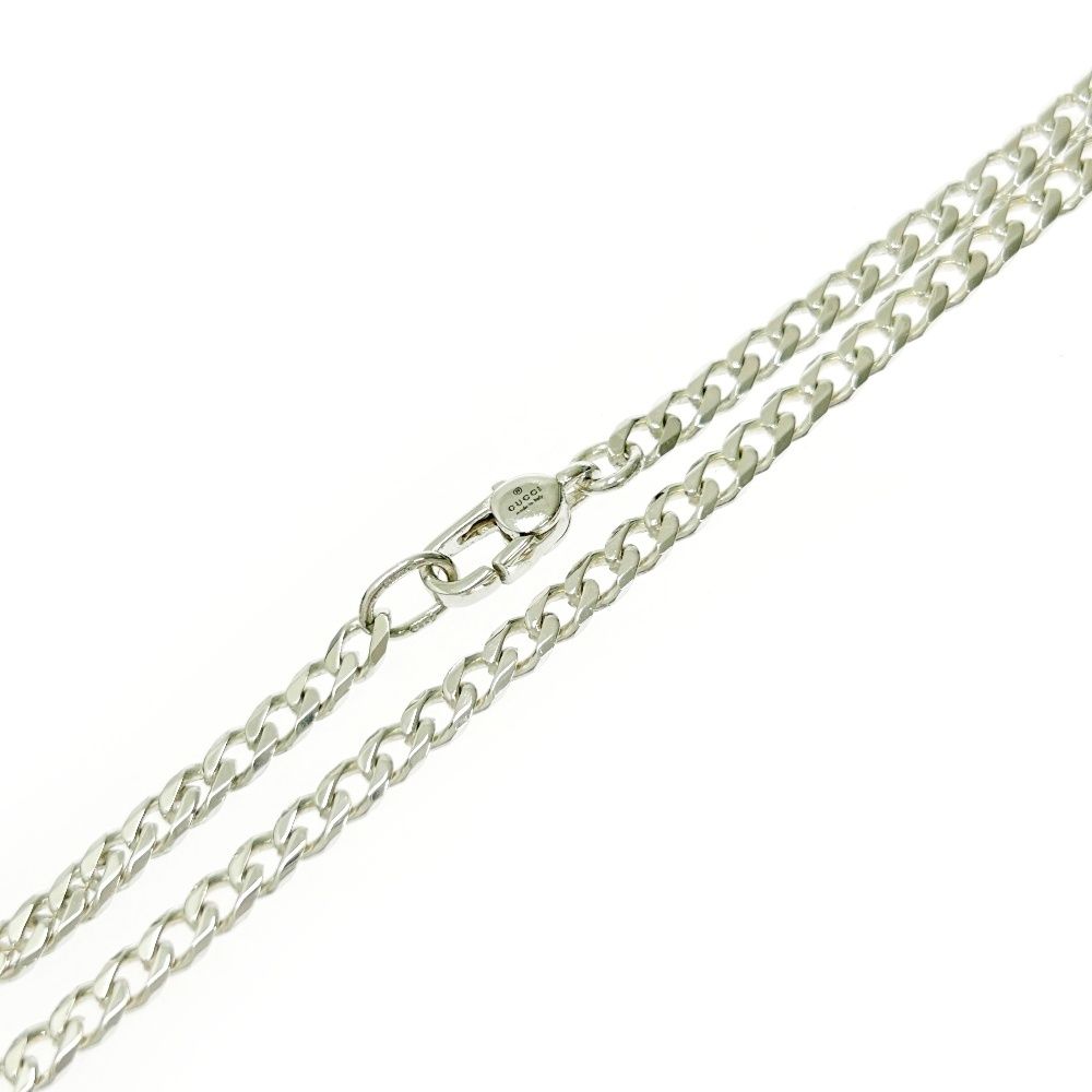 中古】【箱付き】 GUCCI グッチ シルバー ロゴ ヘキサゴン ネックレス