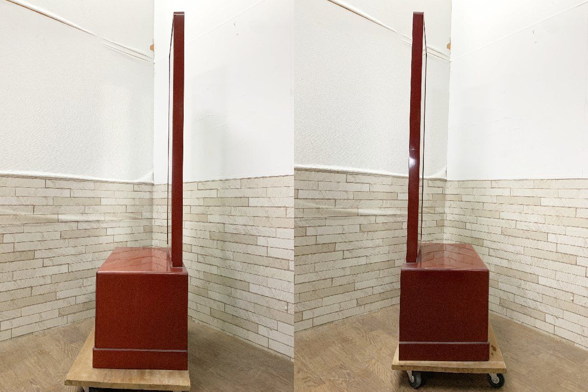 ◇朱塗 座鏡台 ハイミラー 漆 ドレッサー 化粧台 収納 ◇朱塗 座鏡台 ハイミラー 漆 ドレッサー 化粧台 収納