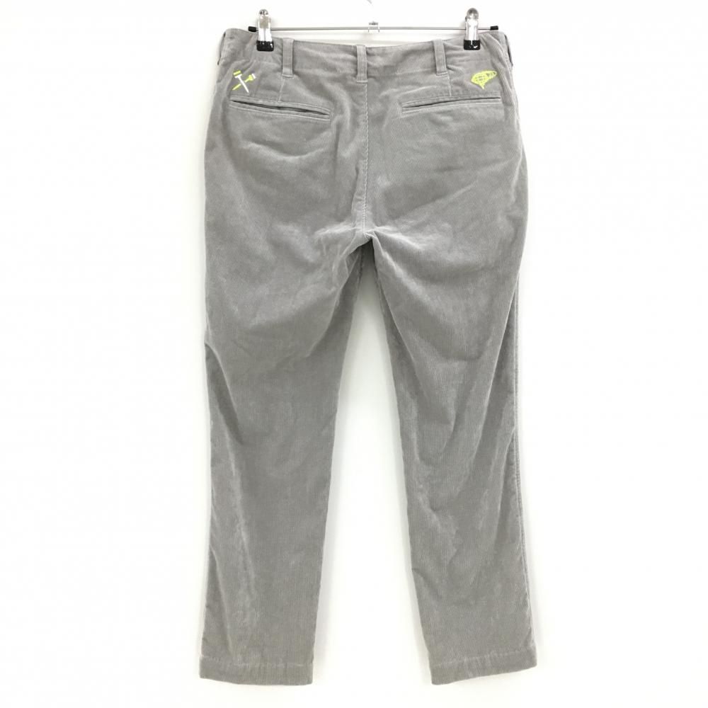 ビームスゴルフ コーデュロイパンツ グレー ロゴイエロー ストレッチ