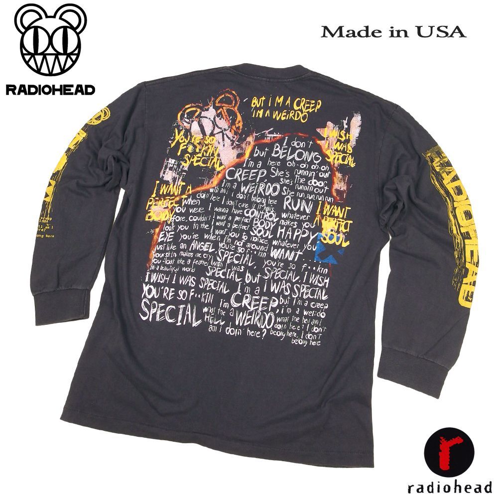 318 radiohead レディオヘッド ロンT 長袖 Tシャツ ブラック Lサイズ