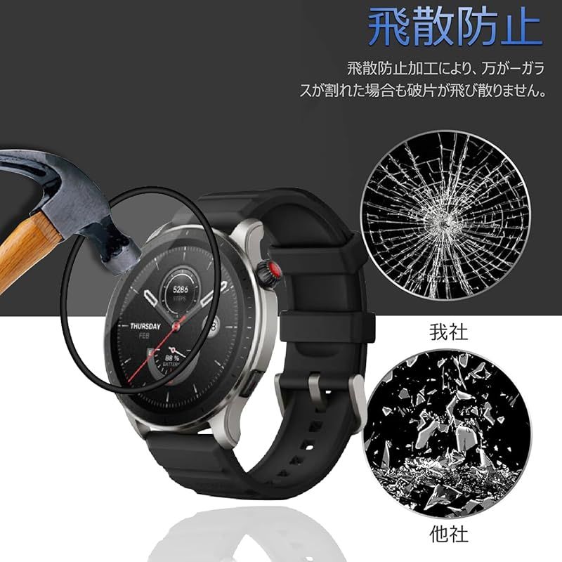 2枚 愛しい Amazfit GTR 4 フィルム 保護フィルム 耐衝撃 飛散防止 新品