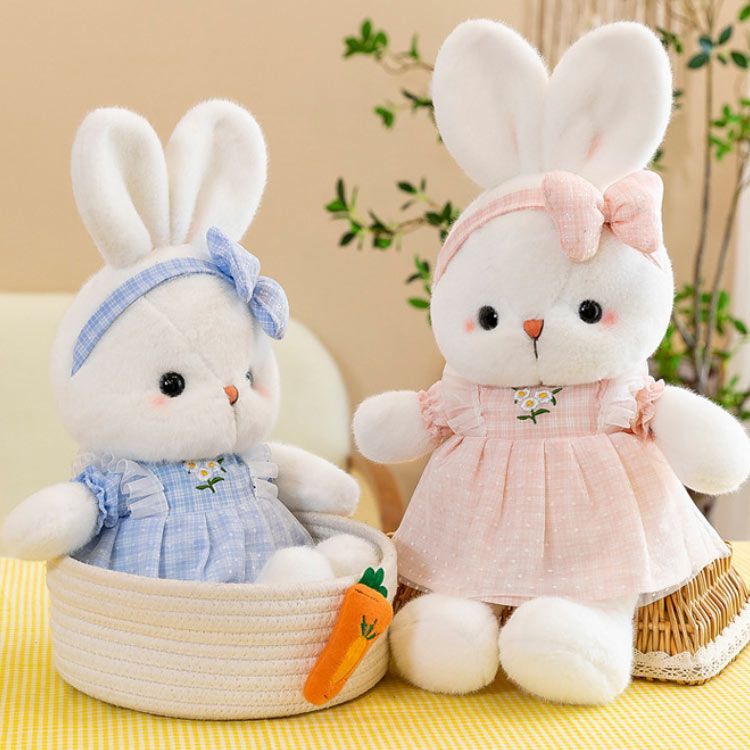 ウサギ ぬいぐるみ かわいい チェック柄 うさぎのぬいぐるみ