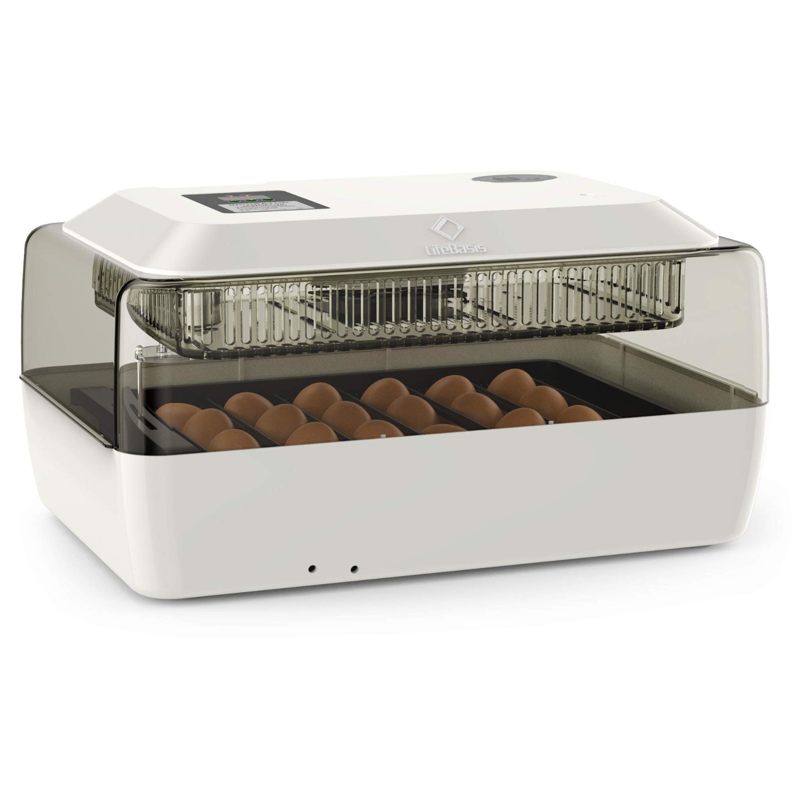 LifeBasis 自動孵卵器 インキュベーター 鳥類ふ卵器 自動転卵式 孵化器24個入卵OKヒヨコ生まれ 子供教育用 大容量 自動温度制御 湿度保持 デジタル表示 鶏卵 アヒル うずら 家庭用 鳥類の卵を人