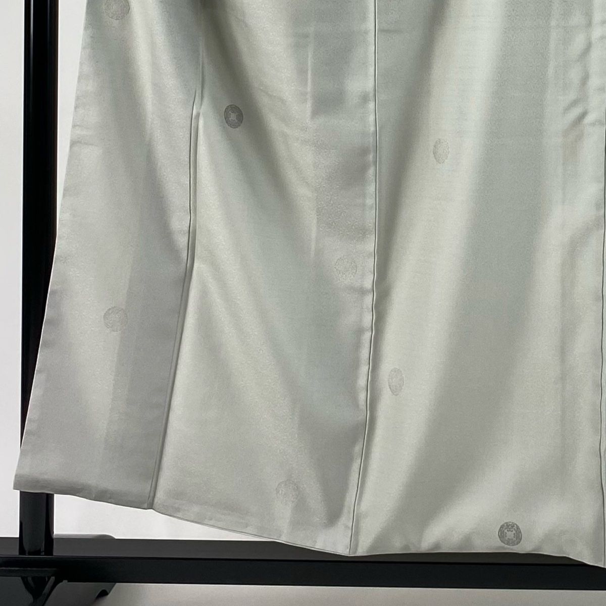 小紋 身丈156cm 裄丈66cm M 袷 丸文 地紋 箔 灰色 正絹