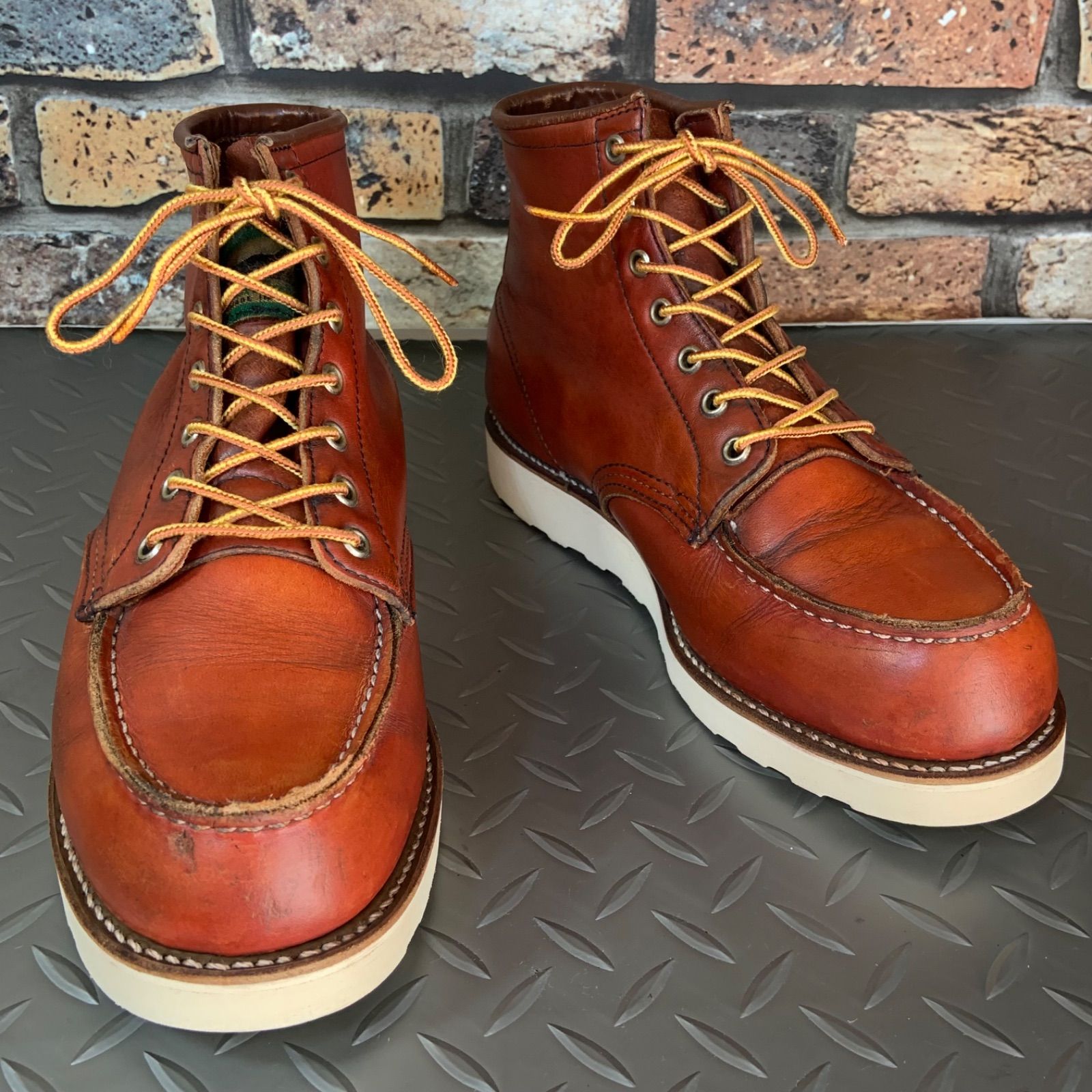 ☆REDWING 875 半円犬タグ 1995年製 US7.5D JP25.5㎝ VINTAGE レッド