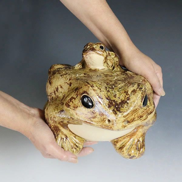 信楽焼 しがらき やきもの 陶器 置物 カエル かえる 縁起物 ギフト 10