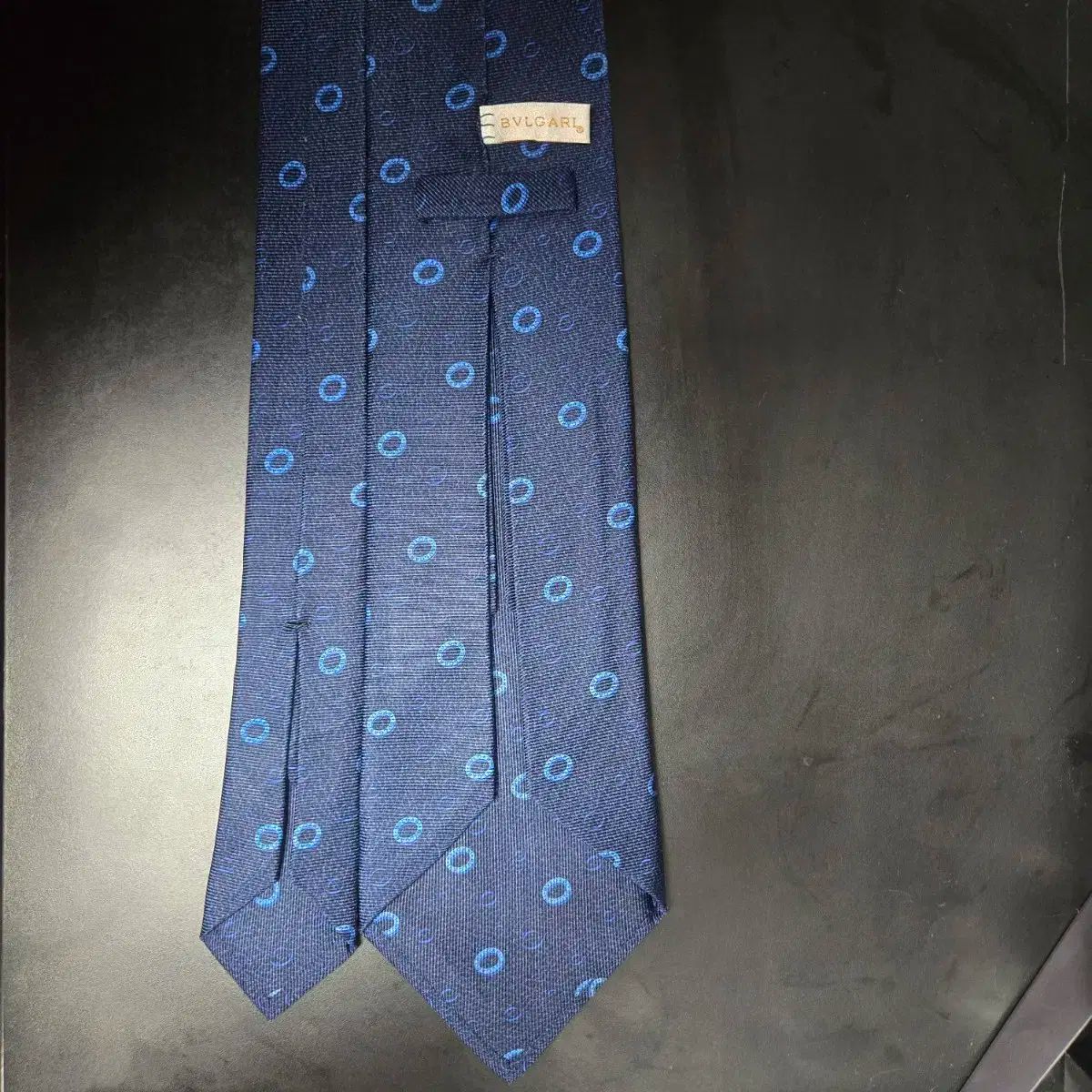 新品 未使用 BVLGARI ブルガリ ネクタイ ブルー モザイク柄 ドット 小
