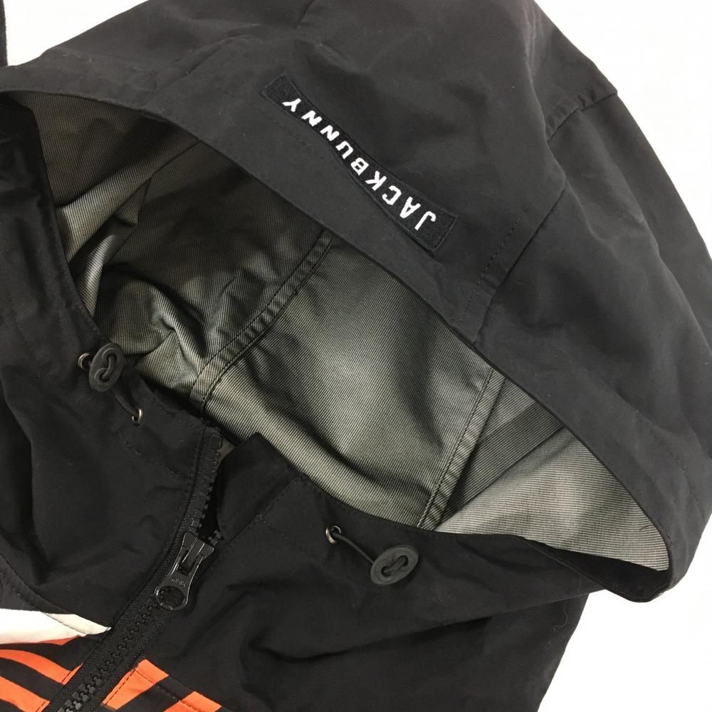 超美品】ジャックバニー ジップパーカー 黒×オレンジ 総柄 裏